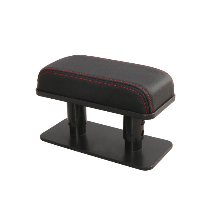 Car Arm Handle Seat Left Hand Elbow Tray Universal Leather Increasing Pad Central Armrest Box(Black+Red Line)