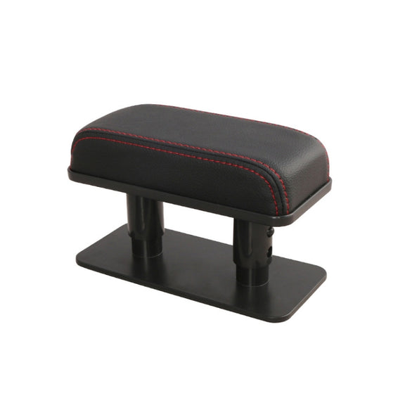 Car Arm Handle Seat Left Hand Elbow Tray Universal Leather Increasing Pad Central Armrest Box(Black+Red Line)