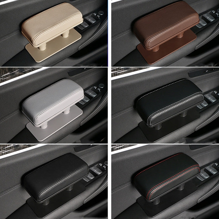 Car Arm Handle Seat Left Hand Elbow Tray Universal Leather Increasing Pad Central Armrest Box(Gray)