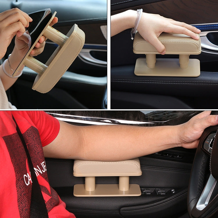 Car Arm Handle Seat Left Hand Elbow Tray Universal Leather Increasing Pad Central Armrest Box(Gray)