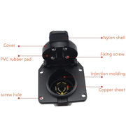 2 PCS VS170U-1 6-24V 7P Water-resistant Trailer Plug Socket Connector RV Yacht Power Plug US Plug