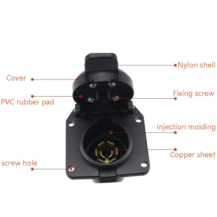 2 PCS VS170U-1 6-24V 7P Water-resistant Trailer Plug Socket Connector RV Yacht Power Plug US Plug