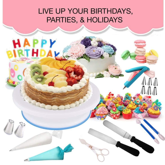 220 in 1 Cake Turntable Decorating Nozzle Set Baking Tool Fondant Mold Set