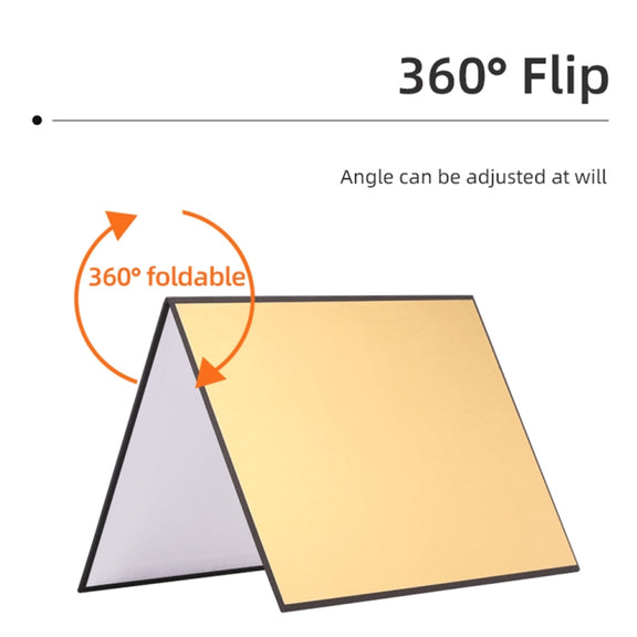 3-in-1 Reflective Board A3 Cardboard Folding Light Diffuser Board (White + Black + Gold)