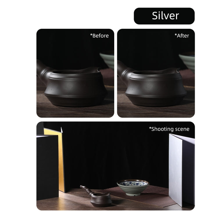 3-in-1 Reflective Board A3 Cardboard Folding Light Diffuser Board (White + Black + Gold)