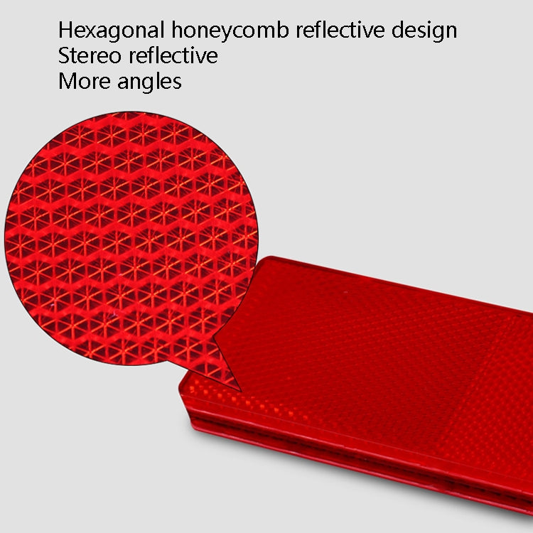 50 PCS Car Body Reflective Stickers Plastic Reflective Strip Reflector Truck Reflective Tablet Nonporous(Red)