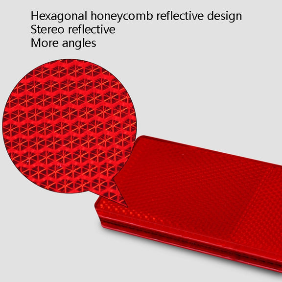 50 PCS Car Body Reflective Stickers Plastic Reflective Strip Reflector Truck Reflective Tablet Nonporous(Red)