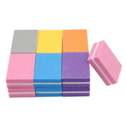 50 PCS 35x25x12mm EVA Small Square Sponge Nail File Random Colour Delivery