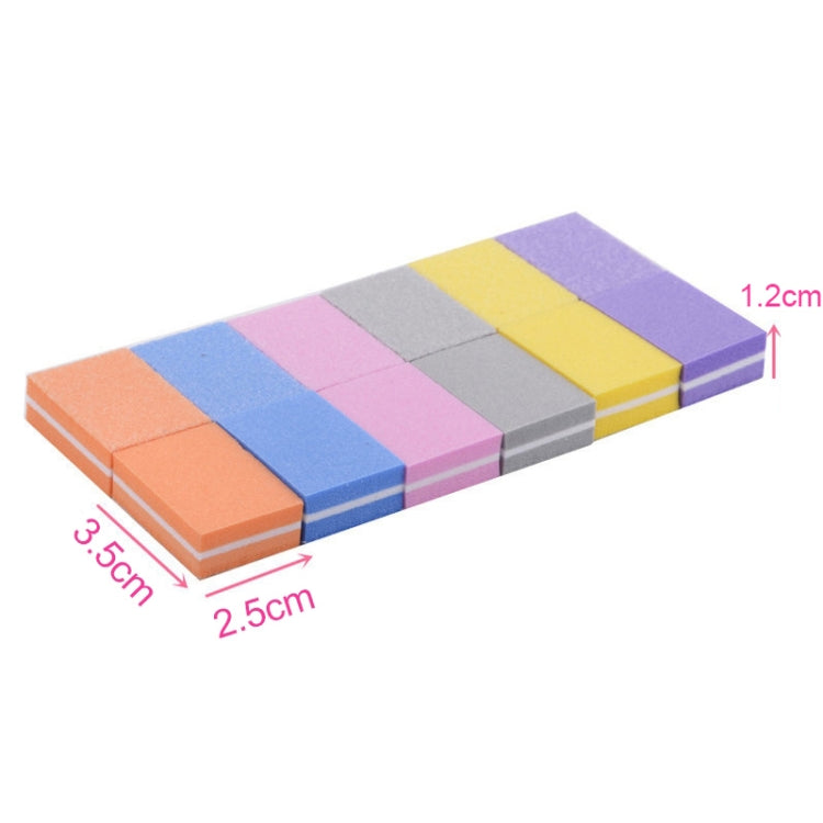50 PCS 35x25x12mm EVA Small Square Sponge Nail File Random Colour Delivery