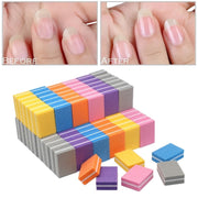 50 PCS 35x25x12mm EVA Small Square Sponge Nail File Random Colour Delivery