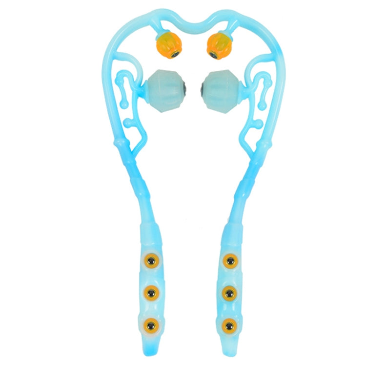 Manual Cervical Massager Home Multi-Function Shoulder And Neck Massage Roller, Shape: Strengthen Magnetic Therapy Blue