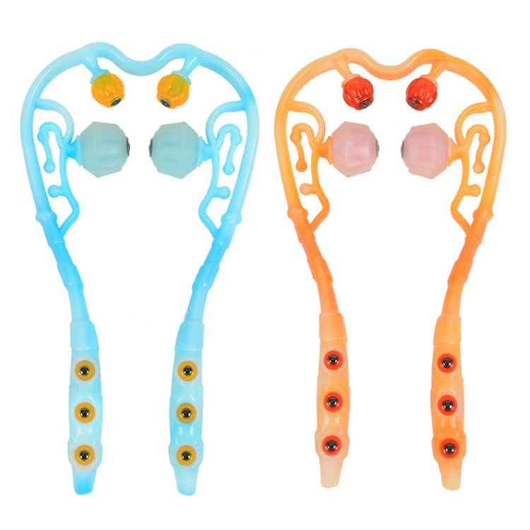 Manual Cervical Massager Home Multi-Function Shoulder And Neck Massage Roller, Shape: Strengthen Magnetic Therapy Orange