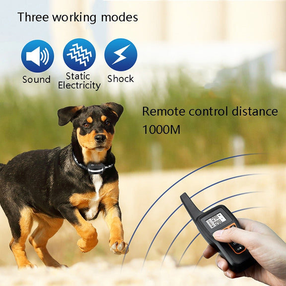 PaiPaitek PD529 Remote Control Dog Training Device Voice Control Anti-Barking Device Dog Training Device(Black)