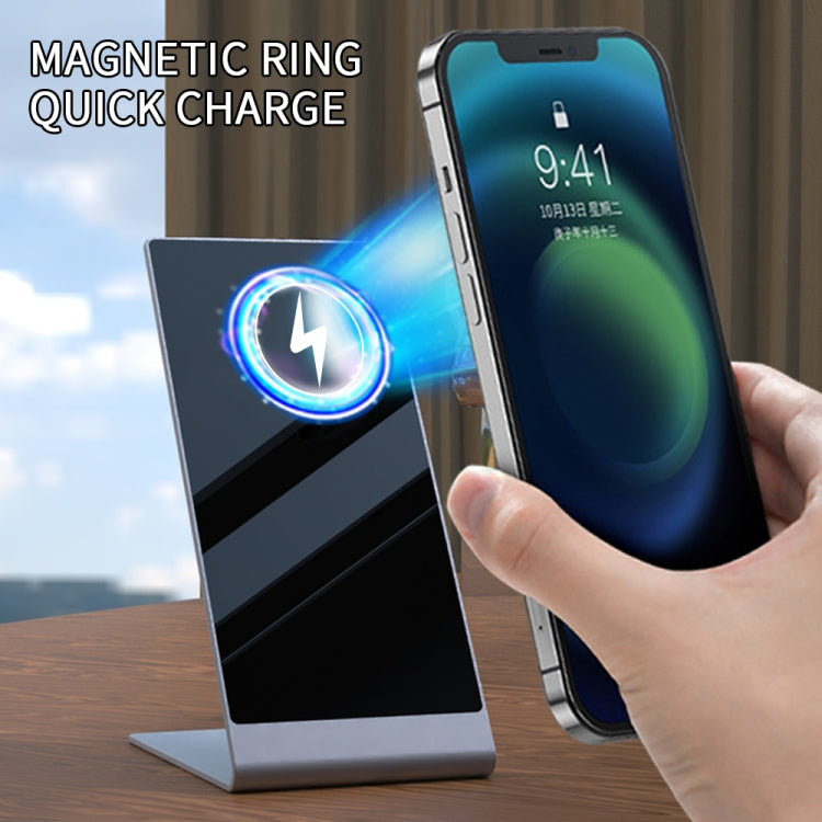 Y13 15W Magnetic Wireless Mobile Phone Holder Charger for iPhone(Silver)
