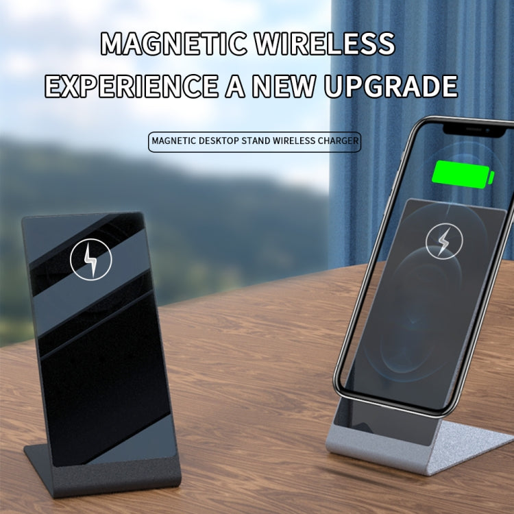 Y13 15W Magnetic Wireless Mobile Phone Holder Charger for iPhone(Silver)