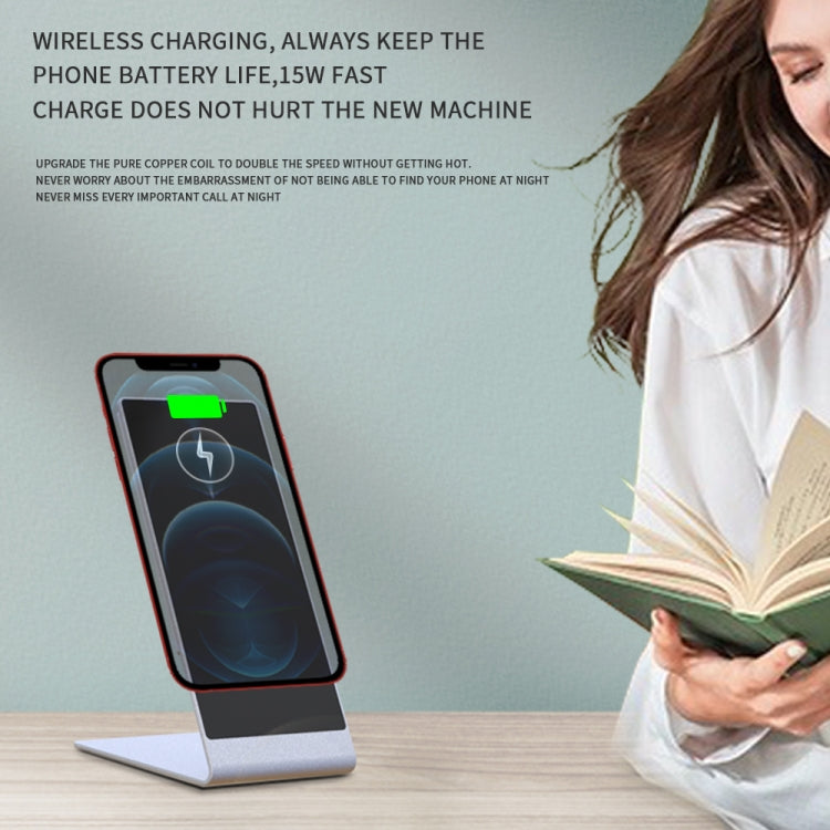 Y13 15W Magnetic Wireless Mobile Phone Holder Charger for iPhone(Silver)