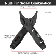 Bicycle Mini Portable Tire Rod Multi-Function Repair Car Tire Repair Tool Detachable Dual-Purpose Tool(Black)