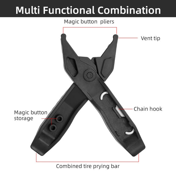 Bicycle Mini Portable Tire Rod Multi-Function Repair Car Tire Repair Tool Detachable Dual-Purpose Tool(Black)