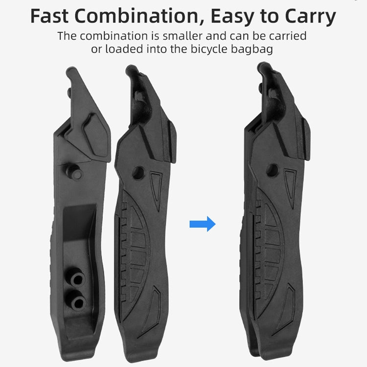 Bicycle Mini Portable Tire Rod Multi-Function Repair Car Tire Repair Tool Detachable Dual-Purpose Tool(Black)
