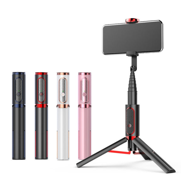 Bluetooth Selfie Stick with Tripod Multi-function Gimbal Mobile Phone Fill Light Live Support(Girl Powder)