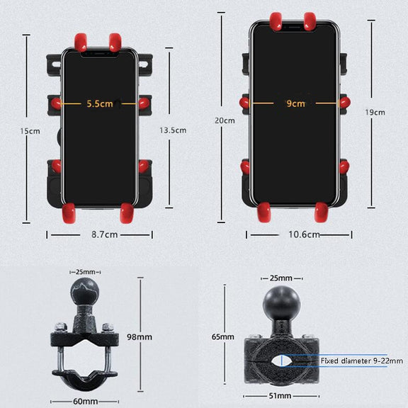 Motorcycle Metal Navigation Mobile Phone Bracket,Style: Handle Installation (Hand Twist)