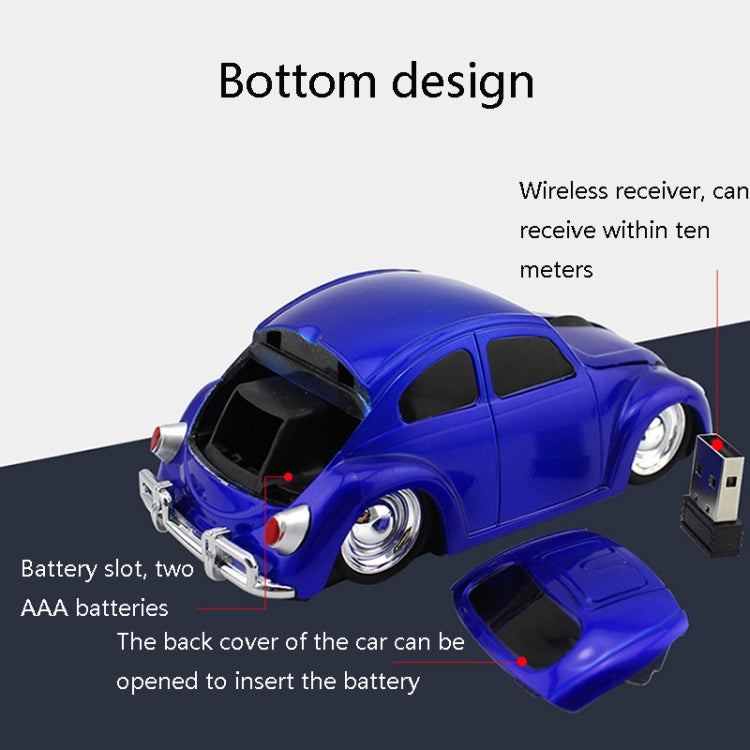 CM0010B 1200 DPI 3-keys Car Shape Wireless Mouse(Blue)
