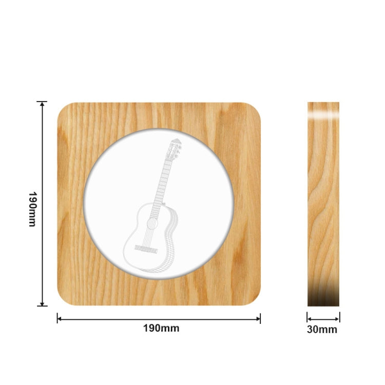 FS-A3272W Guitar Musical Instrument Solid Wood Frame Night Light(Warm White Light)