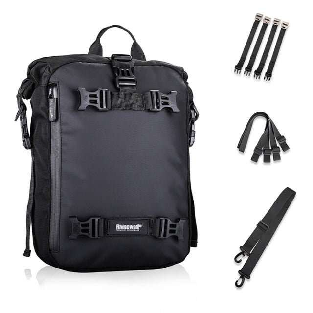 Rhinowalk Multi-Function Motorcycle Rear Seat Bag Combination Rear Shelf Pannier, Colour: Black 10L