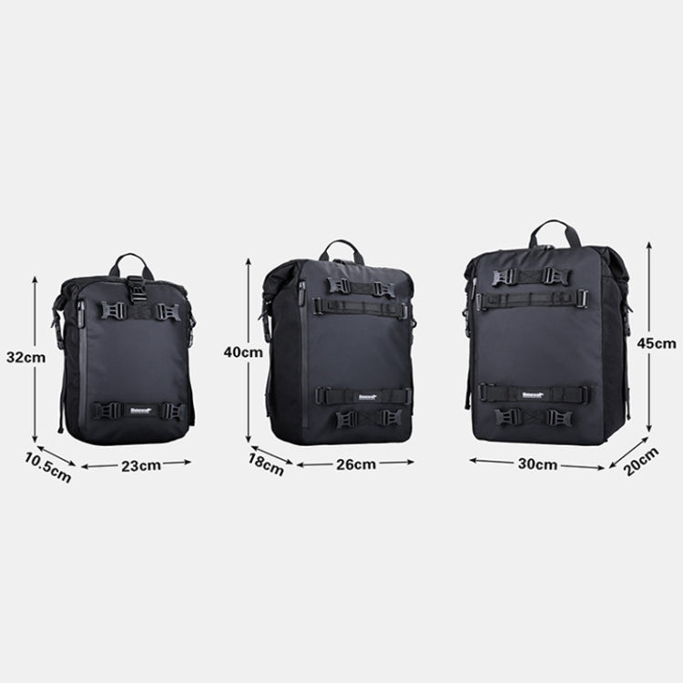 Rhinowalk Multi-Function Motorcycle Rear Seat Bag Combination Rear Shelf Pannier, Colour: Black 20L