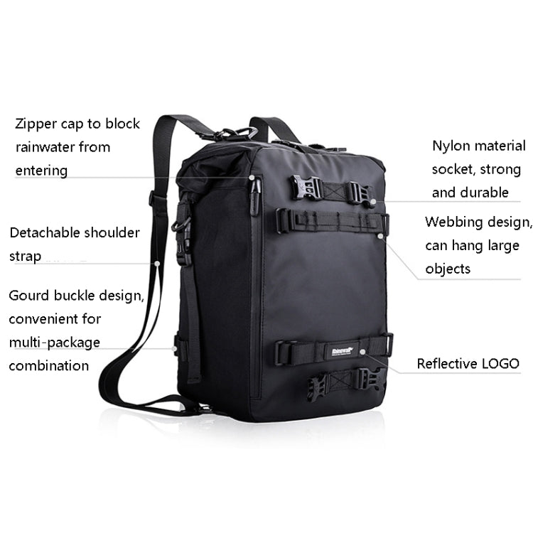 Rhinowalk Multi-Function Motorcycle Rear Seat Bag Combination Rear Shelf Pannier, Colour: Yellow 20L
