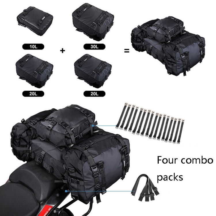 Rhinowalk Multi-Function Motorcycle Rear Seat Bag Combination Rear Shelf Pannier, Colour: Yellow 20L