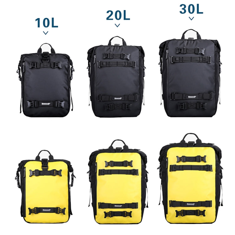 Rhinowalk Multi-Function Motorcycle Rear Seat Bag Combination Rear Shelf Pannier, Colour: Yellow 30L