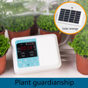 G89456 Solar Intelligent Voice Timing Automatic Flower Watering Device Lazy Plant Dripper, Specification: Single Pump 10 Sets(White)