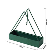 Simple Hangable Wrought Iron Mosquito Coil Holder Portable Fireproof Mosquito Coil Tray Incense Burner Ornaments Triangle ( Ink Green)