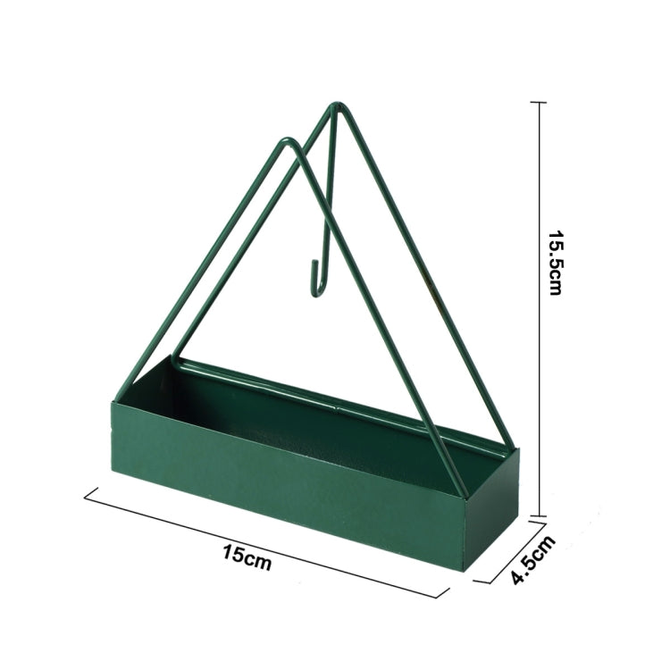 Simple Hangable Wrought Iron Mosquito Coil Holder Portable Fireproof Mosquito Coil Tray Incense Burner Ornaments Triangle ( Ink Green)