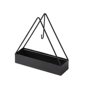 Simple Hangable Wrought Iron Mosquito Coil Holder Portable Fireproof Mosquito Coil Tray Incense Burner Ornaments Triangle (Black)