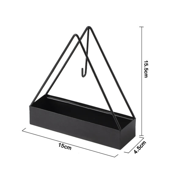 Simple Hangable Wrought Iron Mosquito Coil Holder Portable Fireproof Mosquito Coil Tray Incense Burner Ornaments Triangle (Black)