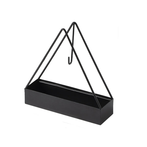 Simple Hangable Wrought Iron Mosquito Coil Holder Portable Fireproof Mosquito Coil Tray Incense Burner Ornaments Triangle (Black)