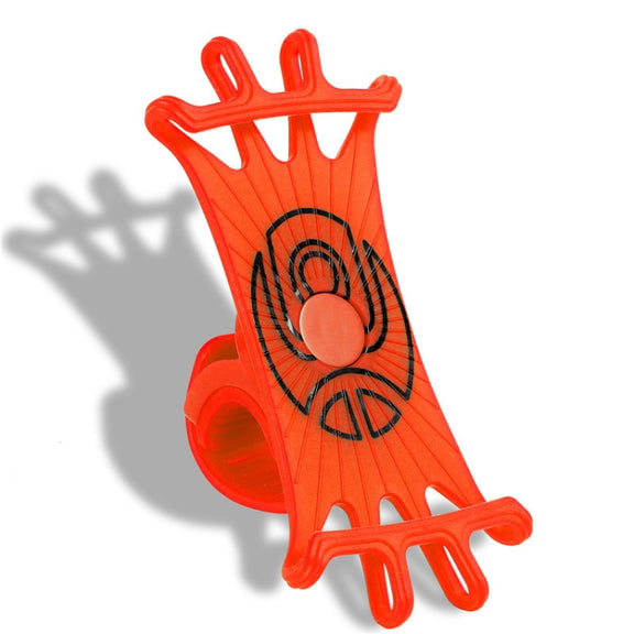 Multifunctional Silicone Bicycle Mobile Phone Holder Motorcycle Riding Navigation Fixed Bracket(Orange)