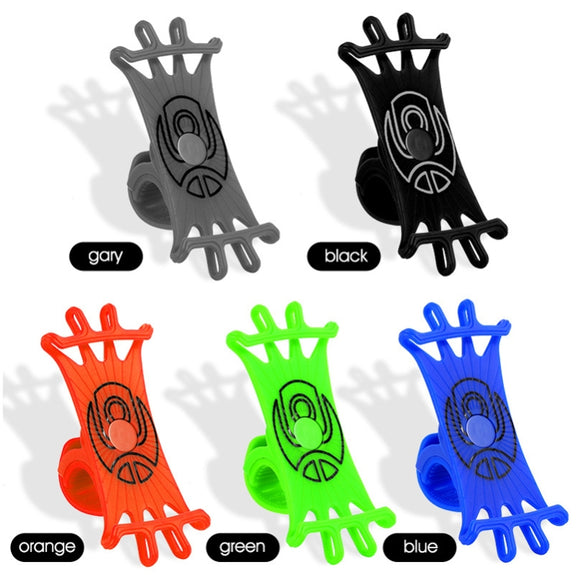 Multifunctional Silicone Bicycle Mobile Phone Holder Motorcycle Riding Navigation Fixed Bracket(Black)
