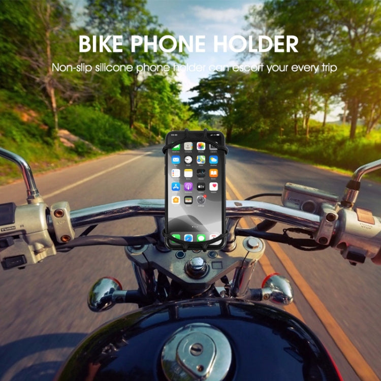 Multifunctional Silicone Bicycle Mobile Phone Holder Motorcycle Riding Navigation Fixed Bracket(Black)