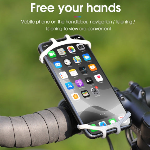 Multifunctional Silicone Bicycle Mobile Phone Holder Motorcycle Riding Navigation Fixed Bracket(Black)