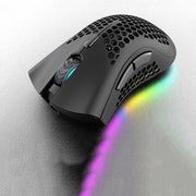 K-Snake BM600 1600 DPI 7-keys Hollow Lightweight Wireless Charging RGB Colorful Gaming Mouse(Wireless BM600 Black)
