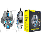 T-WOLF V10 USB Interface 7 Buttons 6400 DPI Gaming Wired Mouse Custom Macro Programming 4-Color Breathing Light Gaming Mouse, Cable Length: 1.5m(Gun Color)