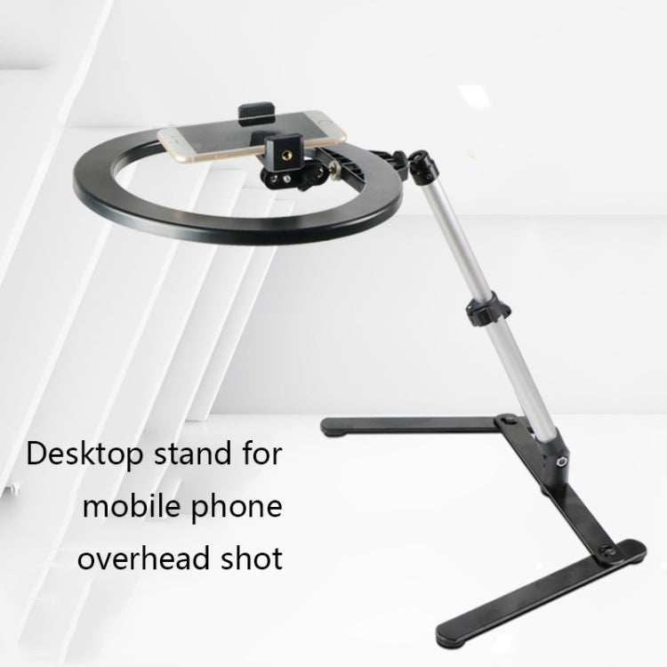FP-10 Desktop Multi-Function Photography Support Phone Live Stand LED Fill Light, Specification: Desktop Bracket + Phone Clip