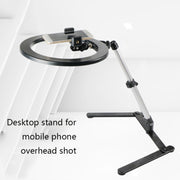 FP-10 Desktop Multi-Function Photography Support Phone Live Stand LED Fill Light, Specification: Desktop Bracket + Phone Clip