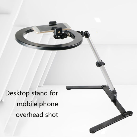 FP-10 Desktop Multi-Function Photography Support Phone Live Stand LED Fill Light, Specification: Desktop Bracket + Phone Clip