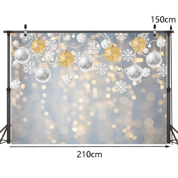2.1m X 1.5m Christmas Ball Snowflake Party Decorative Photography Background
