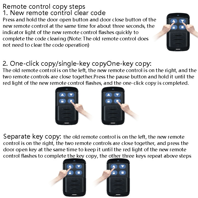 2 PCS Electric Roller Shutter Water-resistant Copy Universal Remote Controller Garage Door Remote Control Key(418MHz)