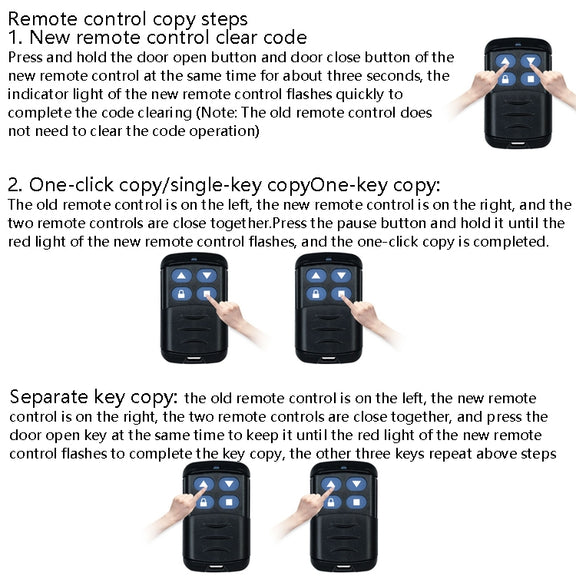 2 PCS Electric Roller Shutter Water-resistant Copy Universal Remote Controller Garage Door Remote Control Key(330MHz)